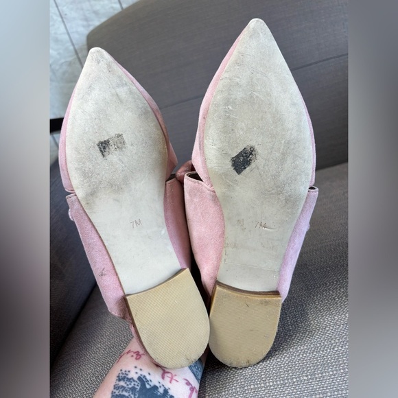 Jeffrey Campbell Charlin Suede Bow Mule Flat Blush Size 7 - Picture 4 of 6